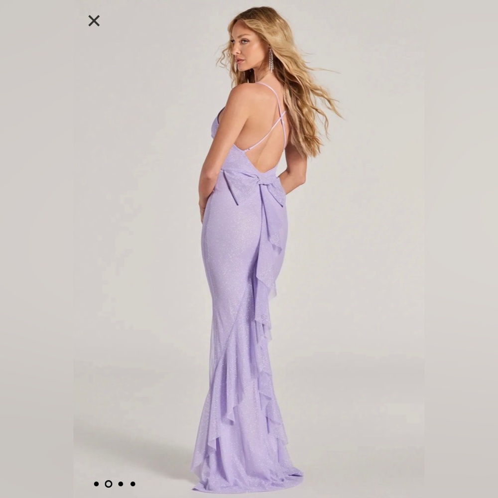 WINDSOR purple glitter bow Dress S